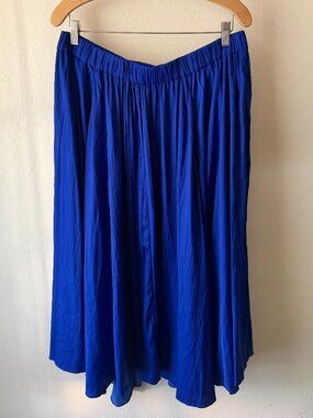 Long Cobalt Swishy Circle Skirt with Pockets by Anthropologie